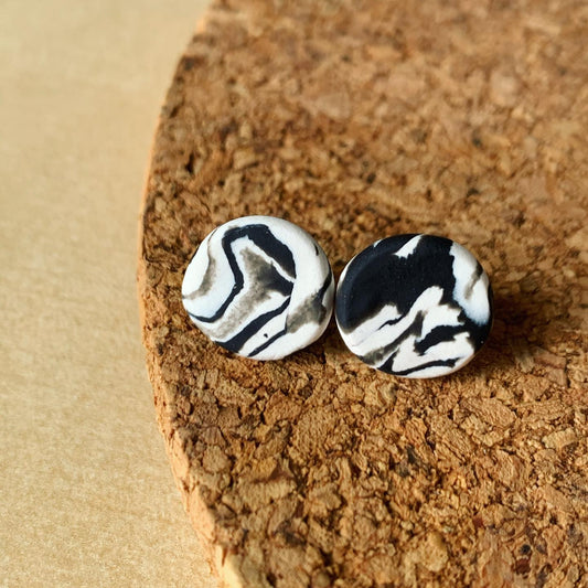 Zebra Marble Studs