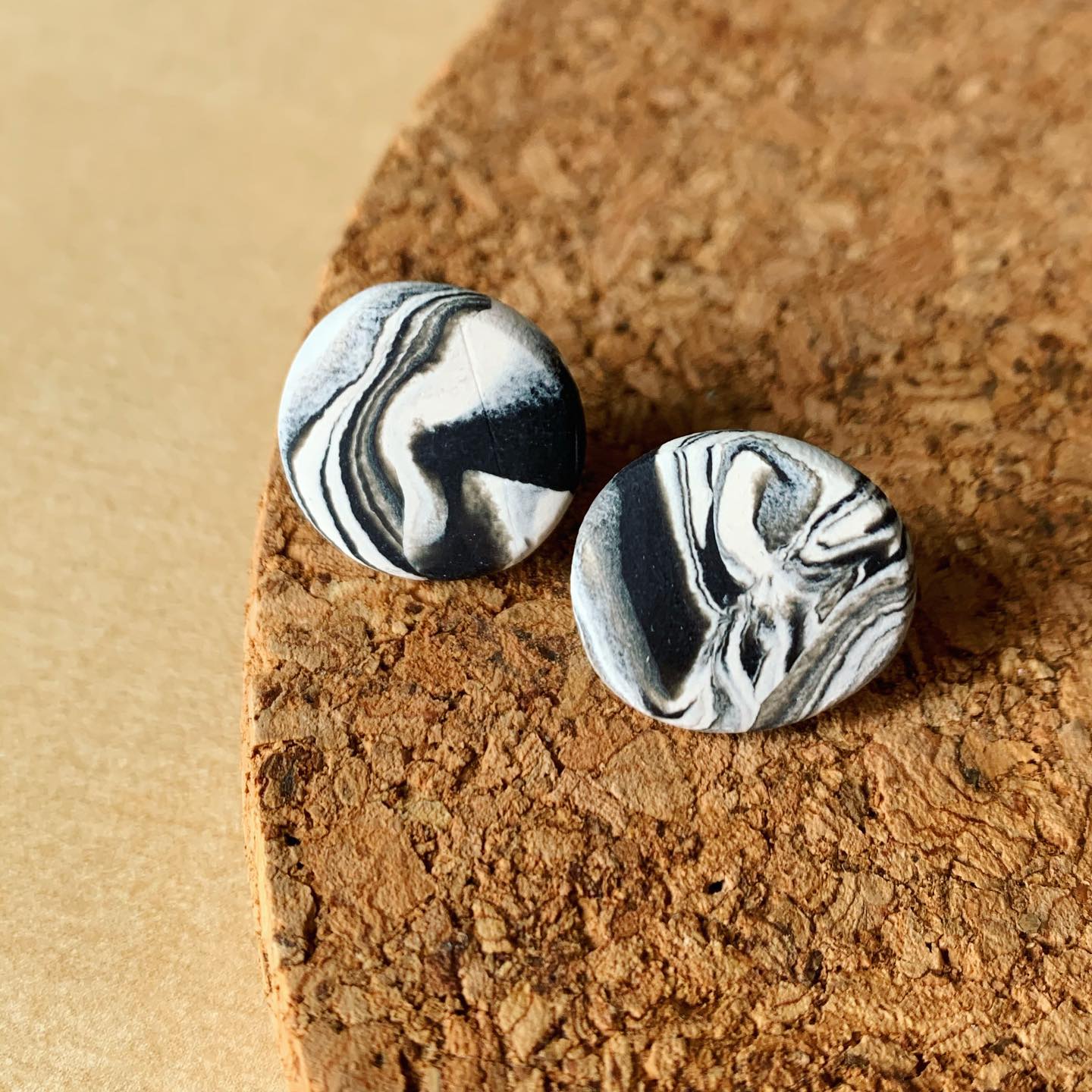 Zebra Marble Studs