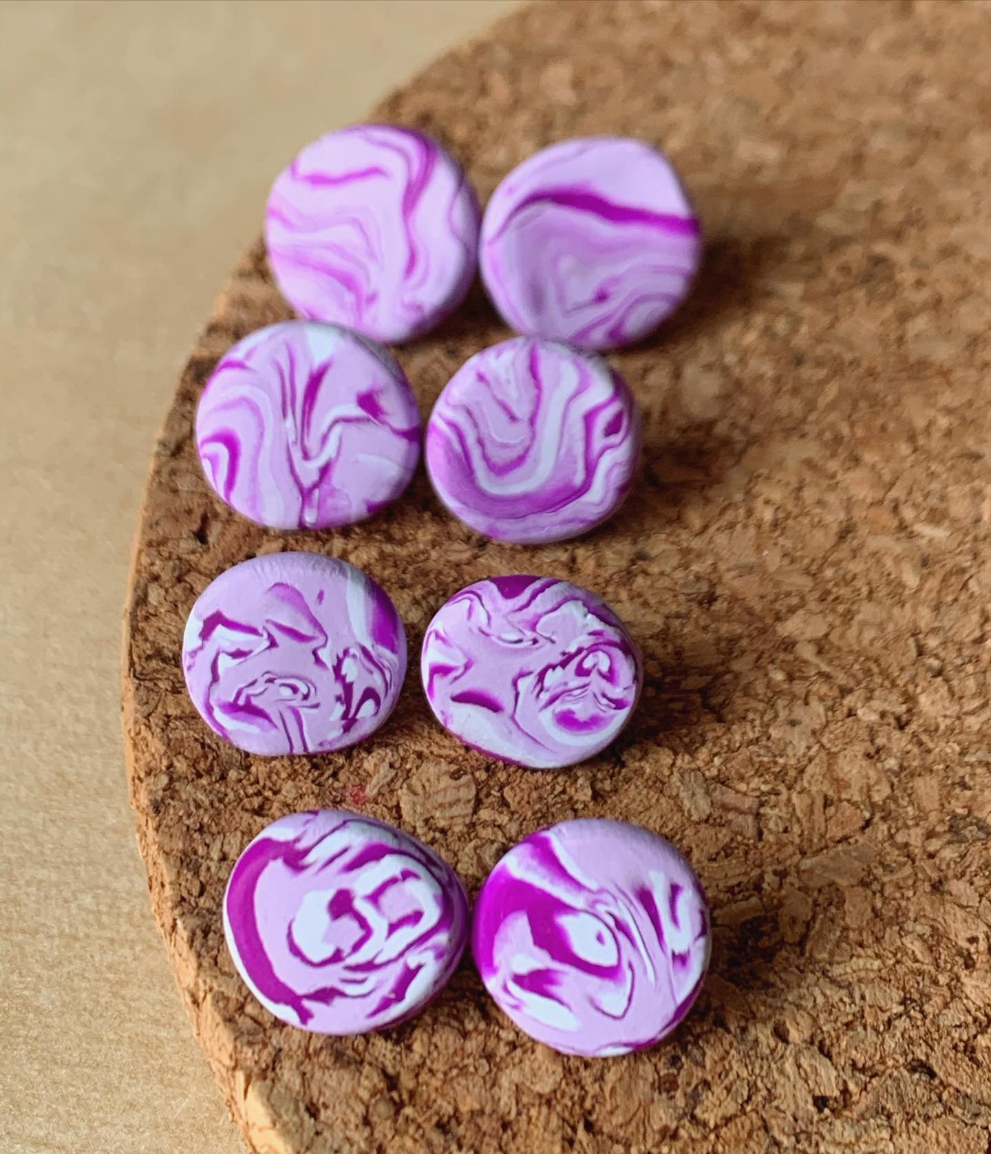 Lavender Buzz Marbled Studs