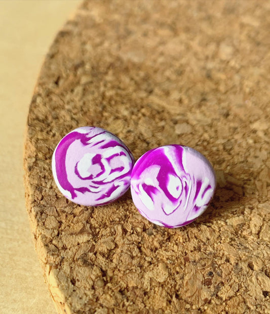 Lavender Buzz Marbled Studs