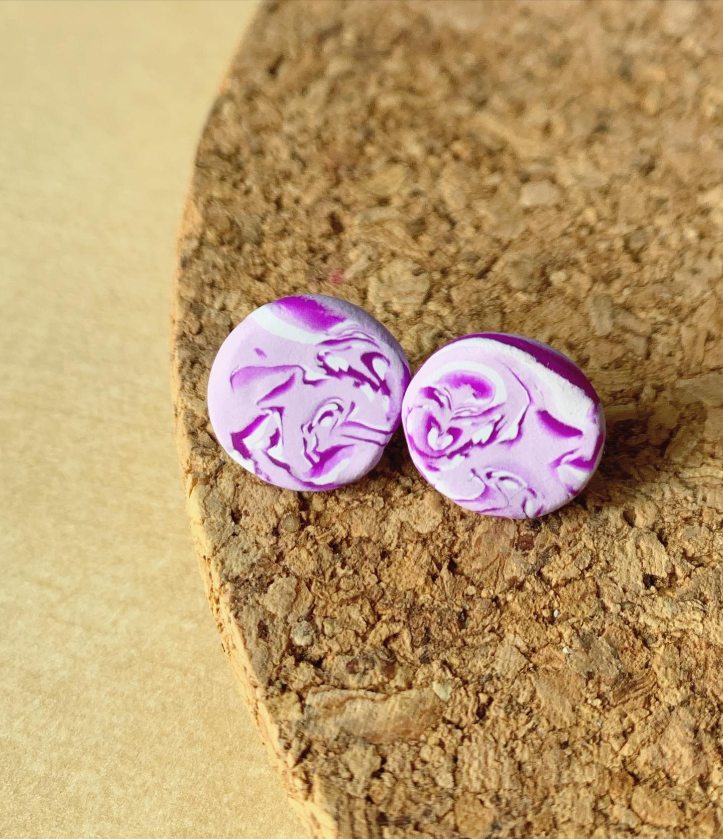 Lavender Buzz Marbled Studs