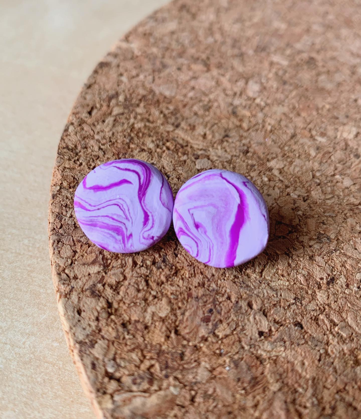 Lavender Buzz Marbled Studs
