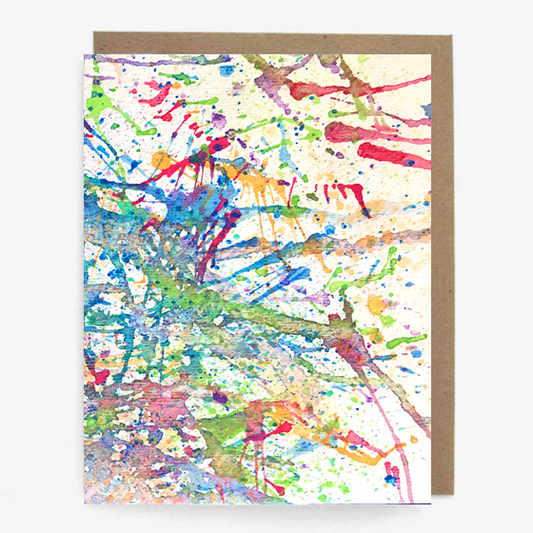Rainbow Paint-Splattered Watercolor Cards